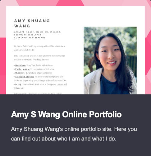 Amy's online portfolio website