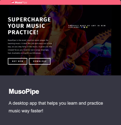 MusoPipe is a desktop applicaiton that helps you learn music